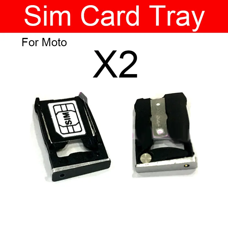 Sim Card Tray Holder Socket For Motorola Moto X4 X+1 2nd Gen X2 XT1092 Sim  Reader Card Slot Adapters Replacement Parts