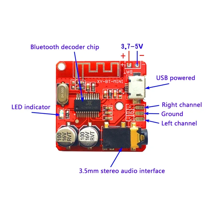 1 szt. Płytka odbiornika audio Bluetooth Vhm-314 - 5.0 Dekoder MP3 bezstratny Zestawy DIY