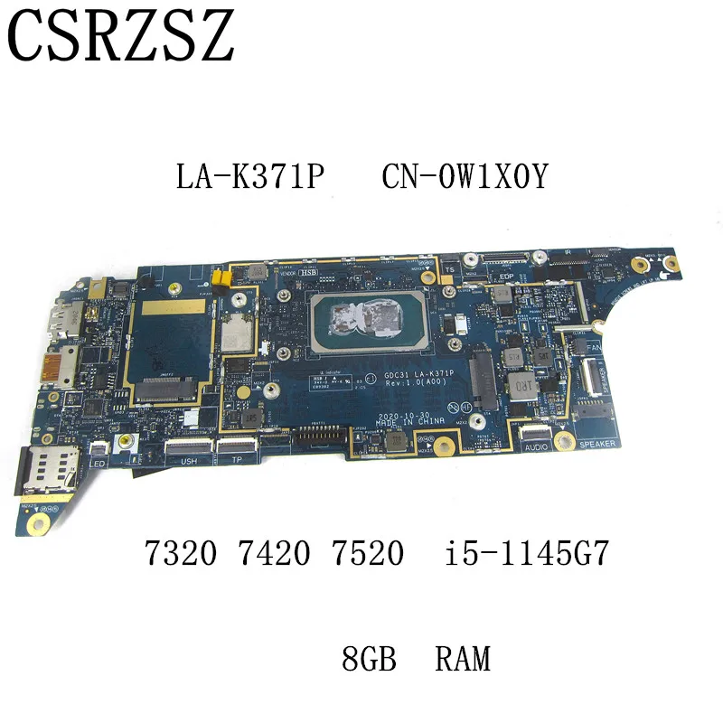 Placa-mãe do Portátil para Dell Latitude Dell Latitude 7320 7420 7520 La-k371p Cn0w1x0y com I51145g7 8gb de Ram Teste ok