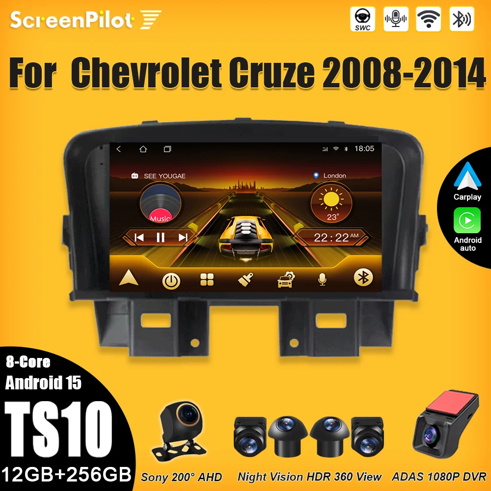 

Android 15 For Chevrolet Cruze 2008-2014 Car Radio 2 din Multimedia Video Player GPS Navigation Bluetooth 8 Core 7/9/10 Inch DSP