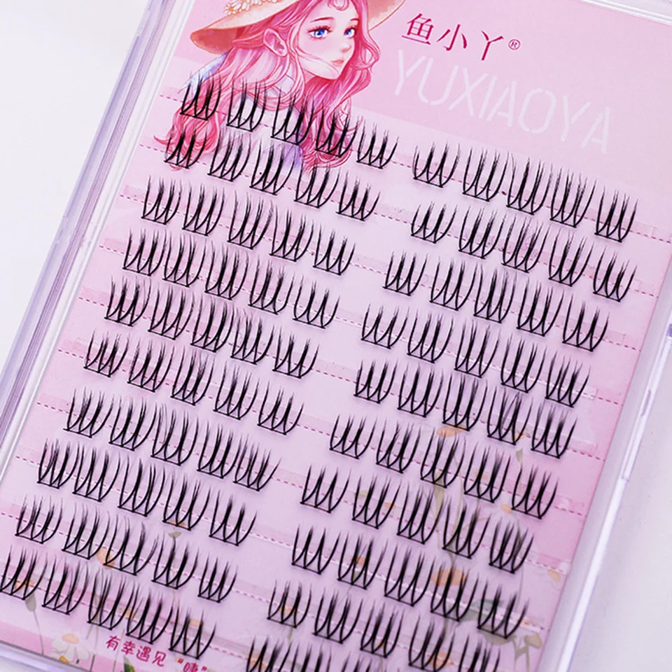 Pestañas postizas individuales DIY estilo coreano manga, segmentadas para maquillaje de ojos 2