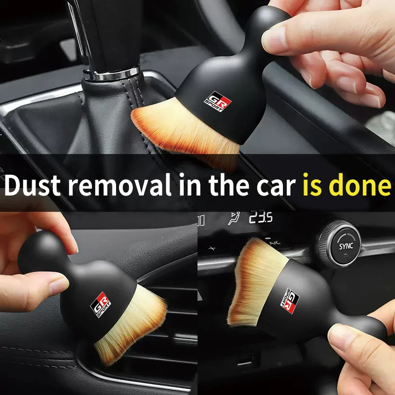 Car Air Vent Cleaning Soft Brush with Casing Car Interior Crevice Dusting For Toyota GR GAZOO RACING Yaris Hilux Corolla