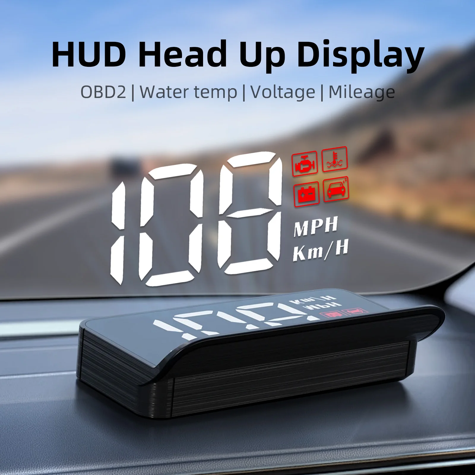 M3 Auto HUD OBD2 Head-Up Display Projection on Glass M1 GPS Speedometer Alarm Projector Display Cars Digital Speed Accessories