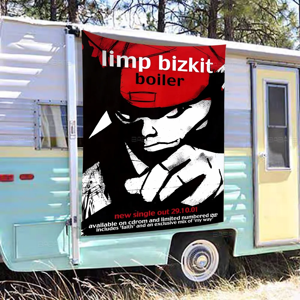 L-Limp B-Bizkit Banner Art Printing Japanese Wall Flag Anime Wall Hanging Home Decor