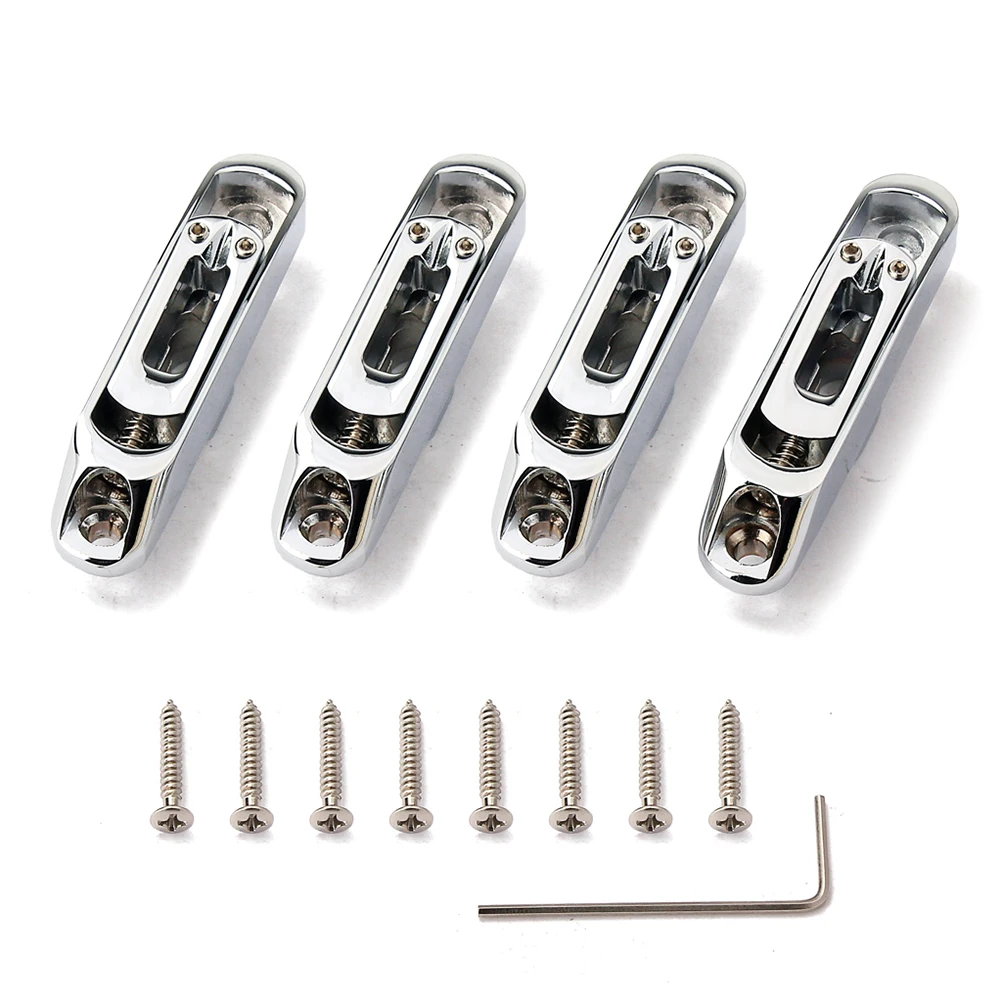 

4 pcs Bass Replacement Parts Single String For Bass Lightweight Zinc Alloy Saddle Rust Corrosion Resistant Endurable Guitar