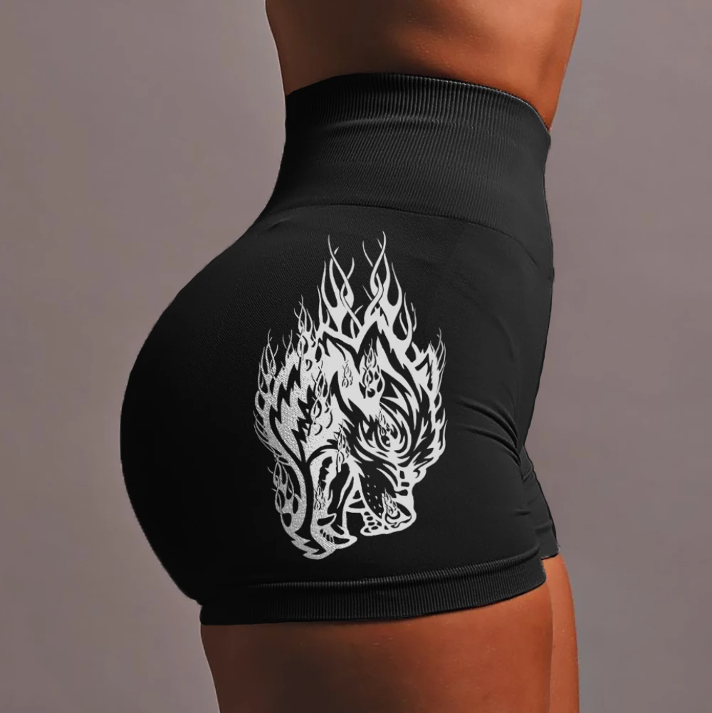 

Darc Wolf Seamless Shorts for Women Sportswear Training Yoga Bottom Bodybuilding Workout Gym Fitness Black Scrunch Shorts