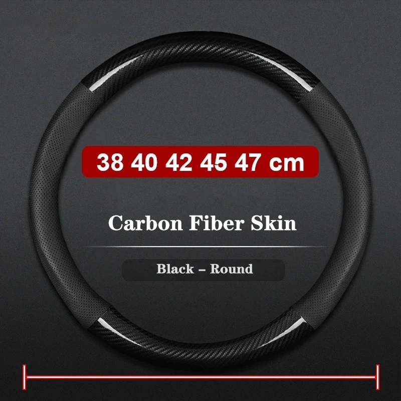 Large Size Bus Truck Steering Wheel Cover Leather Embroid Car Steering Wheel Cover Interior Accessories 38cm 40cm 42cm 45cm 47c
