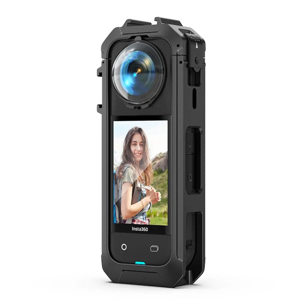 Magnetic Base Protective Frame Plastic With Cold Shoe Frame Camera Mount Anti Fall Quick Detachable Housing Cage for Insta360 X5