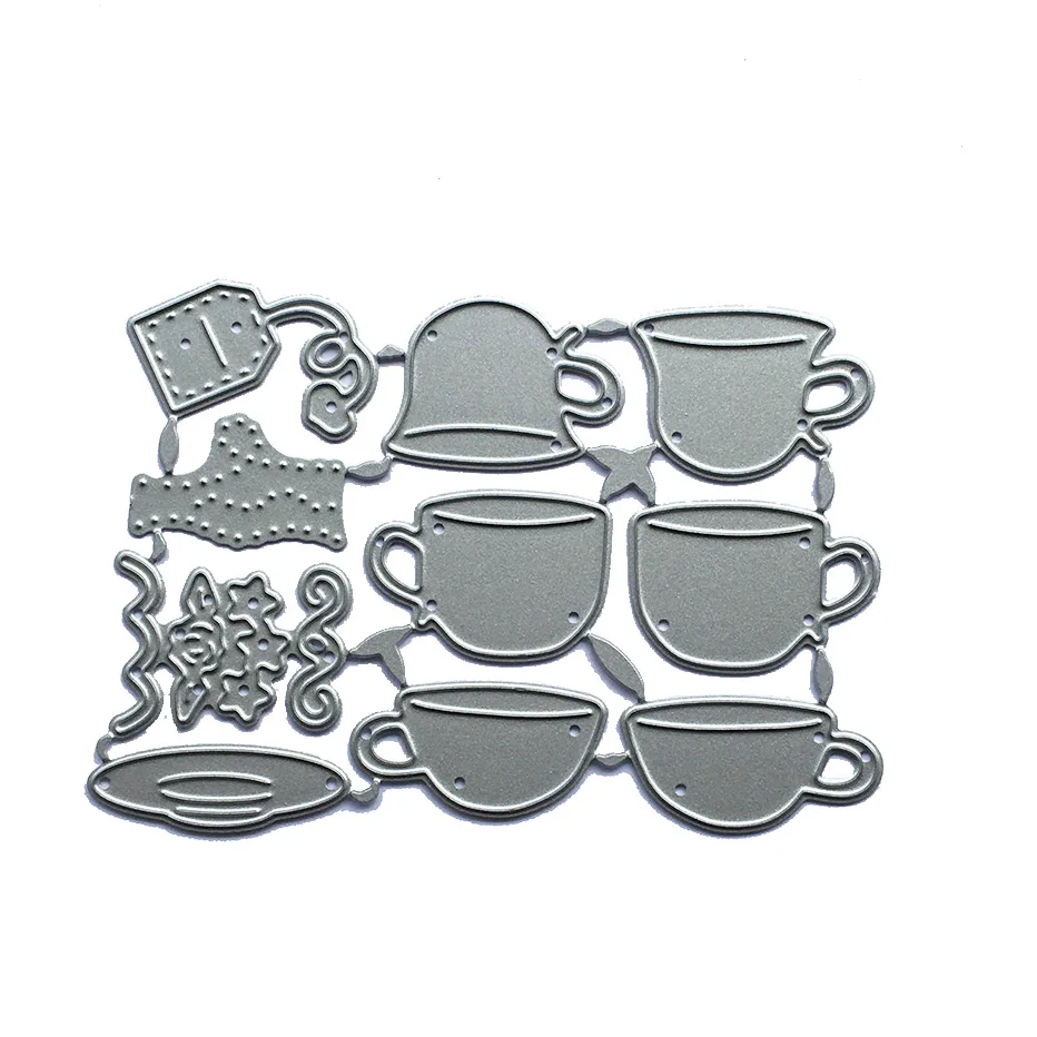 Variety of small teacups Scrapbooking Cutting Dies Yiwu stock clearance DIY Paper gift Card Making metal craft Album