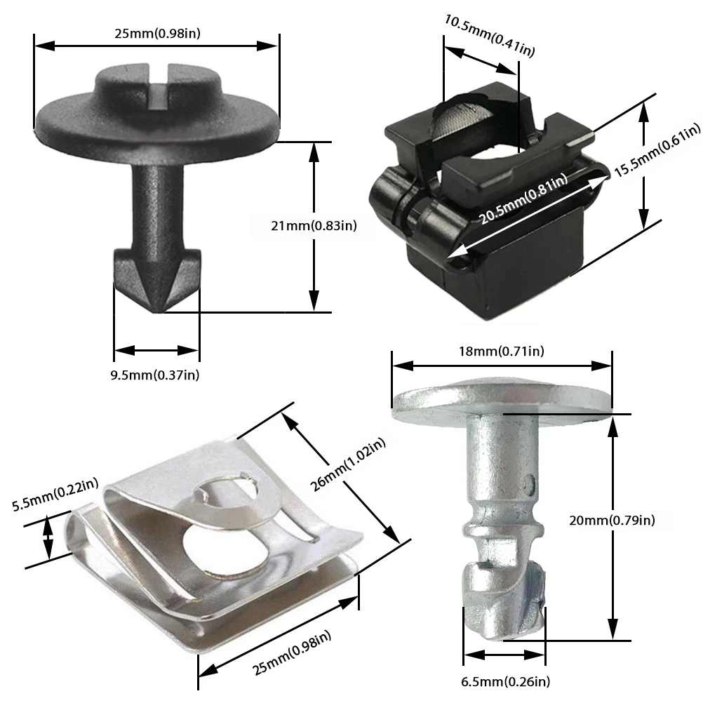 20PC Engine Under Gearbox Cover Clips Undertray Shield Body Splash Guard Fastener Screw For Audi A3 A4 B5 B6 B7 A6 A8 TT Mk1 Car