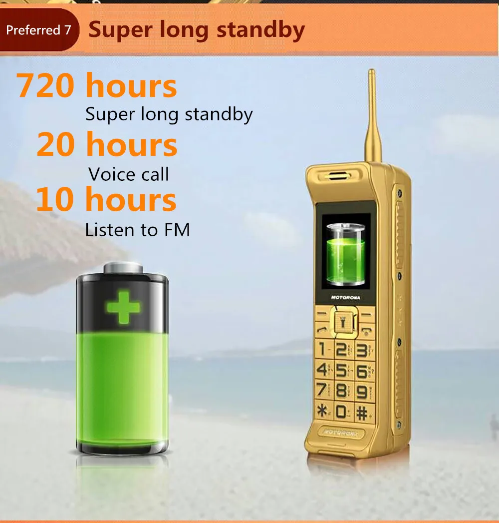 Long Standby C3 Retro Cellphone 2.2inches Dual SIM Card Mp3 Big Battery 6800mAh Bluetooth Unlocked Mobile Phone