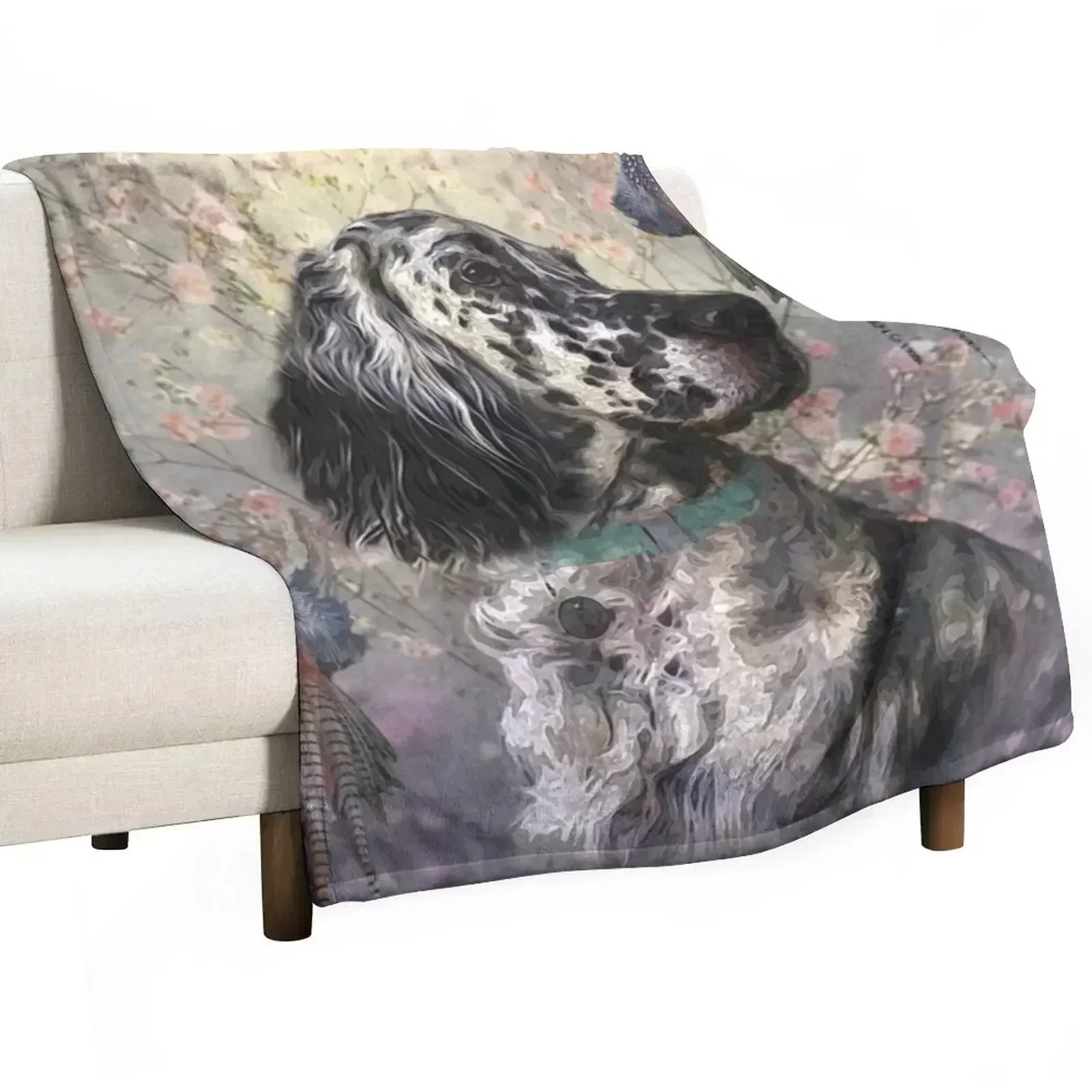 

English Setter With Pheasants, Art Throw Blanket Blankets For Sofas for winter Luxury Thicken Blankets