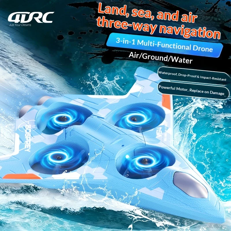 

Sosprey 3 In 1 Sea Land Air Rc Drone Amphibious Remote Control Foam Crash Resistant Flying Car Boat Aircraft Outdoor Activity