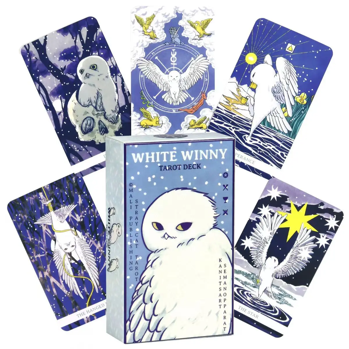 White Winny Tarot-Whimsical Owl Guide for Intuitive Readings & Self-Discovery 78 Pcs Cards 10.3*6cm