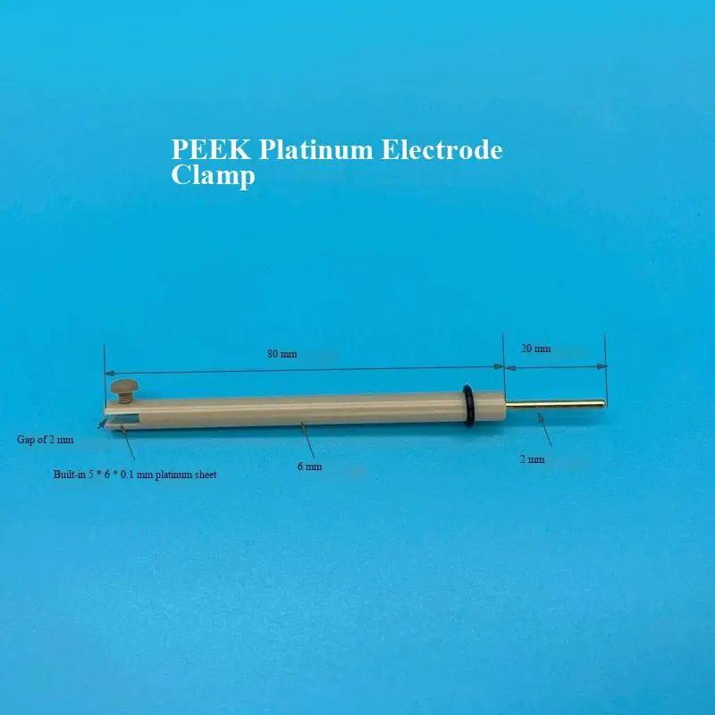 2mm gap diameter PEEK platinum electrode clamp 3mm micro peek working electrode fixture