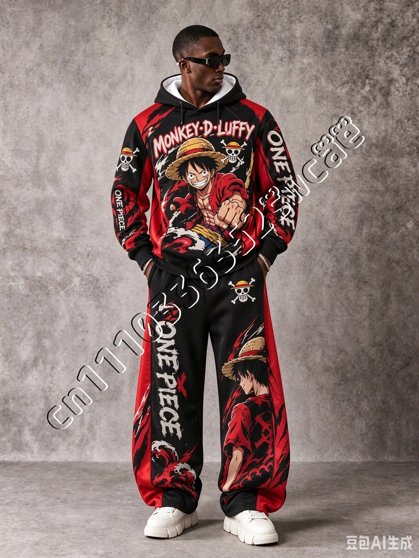 26/27 Neues One Piece Tony Tony Chopper Hoodie-Set Herbst Winter Trendiges Unisex Street-Fashion 2-teiliges Outfit Familien-Set – Detail 9