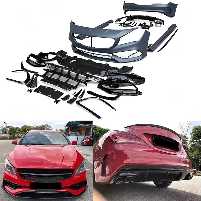 For Mercedes Benz CLA W117 Upgraded Cla45 For AMG Body Kit Car Front Bumper Rear Diffuser Exhaust Tip