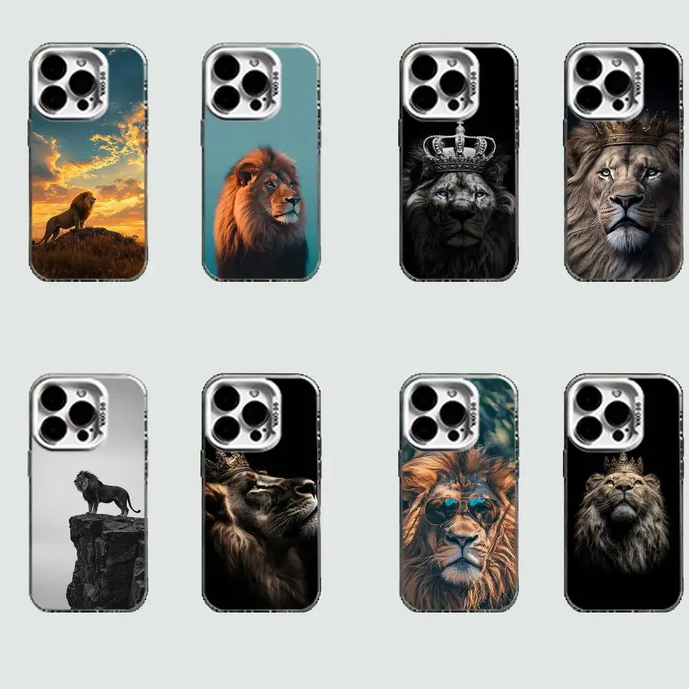 

Lions Animal White Shockproof Phone Case For iPhone 16,15,14,13,12,11,Pro,XS,Max,Plus,Mini,SE