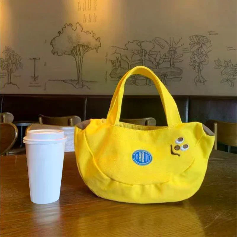 Cute Funny Banana Hand Bag Large Capacity Canvas Bag Small Tote Bags Mother Kids Bags Portable Shopping Bags Purses Handbag Gift view 5