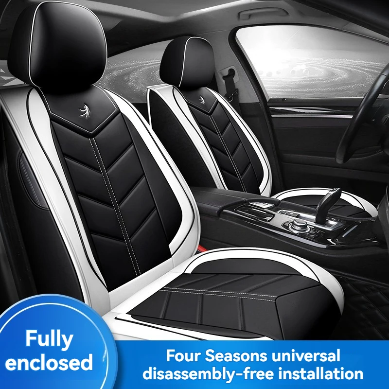 

Five Seater All Season Universal Car Leather Seat Cover For Daewoo Matiz Nexia Tosca Kalos Evanda Magnus REXTON Auto Protector