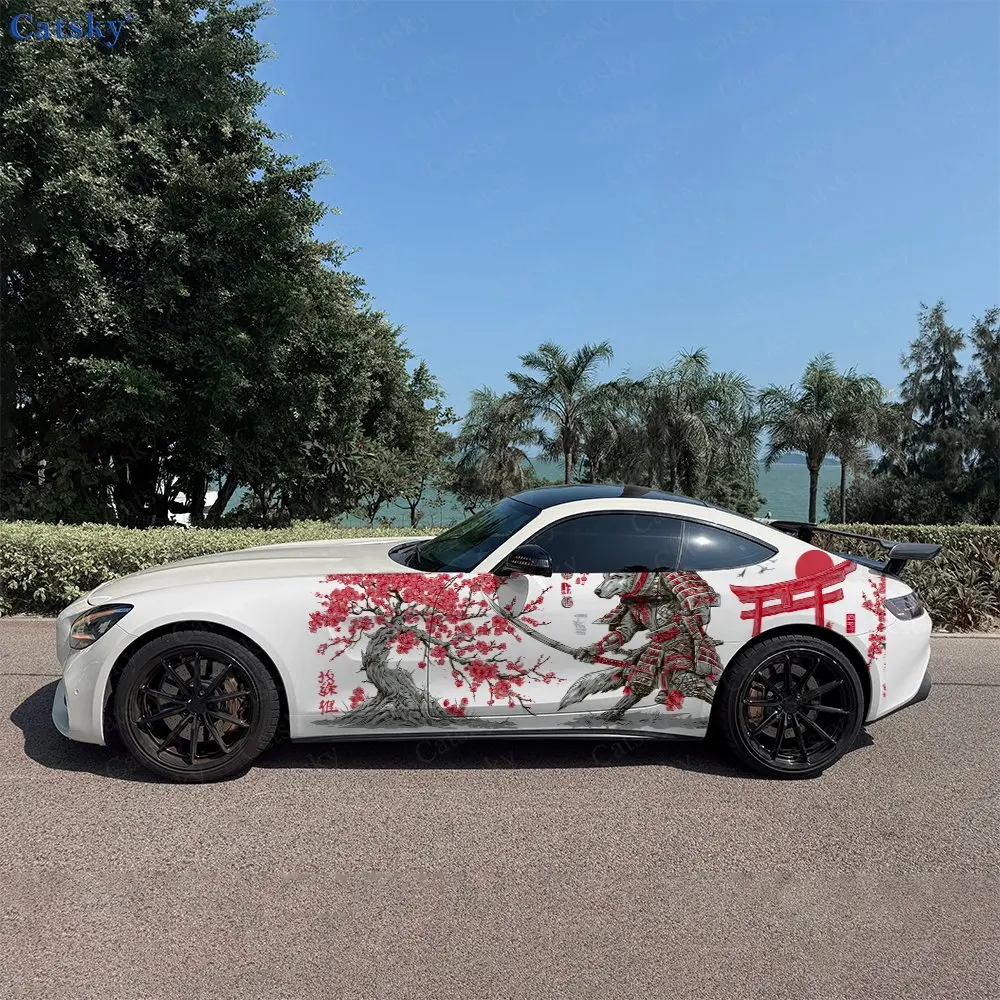 

Наклейки на боковые части автомобиля White Wolf Warrior, самоклеящиеся, из ПВХ, водонепроницаемые и устойчивые к царапинам, аксессуар для автомобиля, подарок