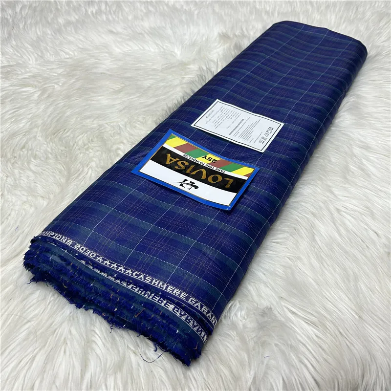 2023 Latest Atiku Fabric For Men 100% Cotton Swiss Voile Lace Polish Lace Nigerian Lace Fabric High Quality 5 Yards 1558