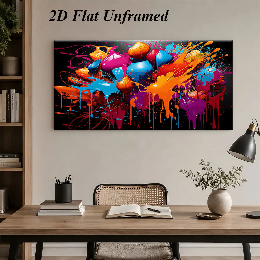 (1PC Unframe)1 modern abstract color splash frameless decorative painting, living room bedroom background wall creative decorati