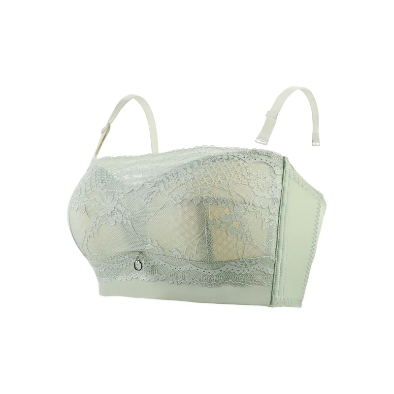 Strapless lingerie for women with anti slip gathered large chest, summer anti sagging bra, paired with anti glare bra