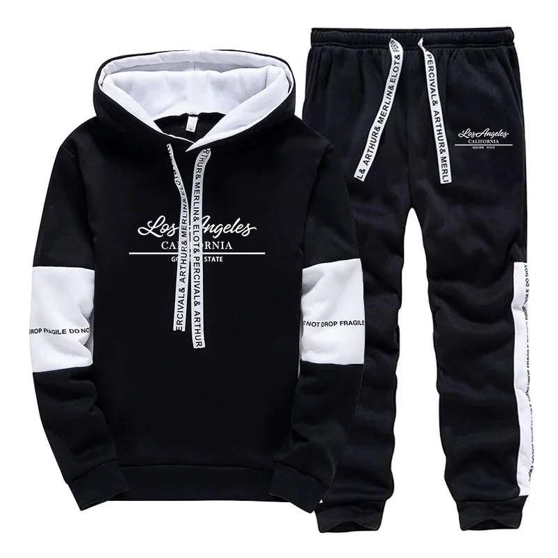 Men's Casual Hooded Tracksuit Comfortable Sports Spring Hot Sale Quality Print Single Sweatshirt & Sweatpants Outdoor Daily Wear