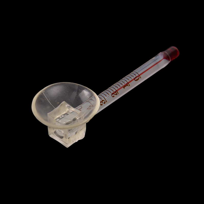 1pcs Glass Meter Aquarium Lab Water Temperature Thermometer With Nice Suction Cup For Lab Experiment 7cm