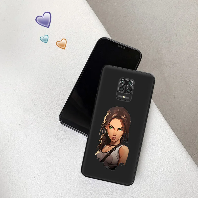 Phone Case For Redmi Note 10 9 9s 8 8t 9t 10s 9c 9a 7 10c Tomb Raider Xiaomi Mi 10t Pro Note10 Lite Shell Black Cases Cover