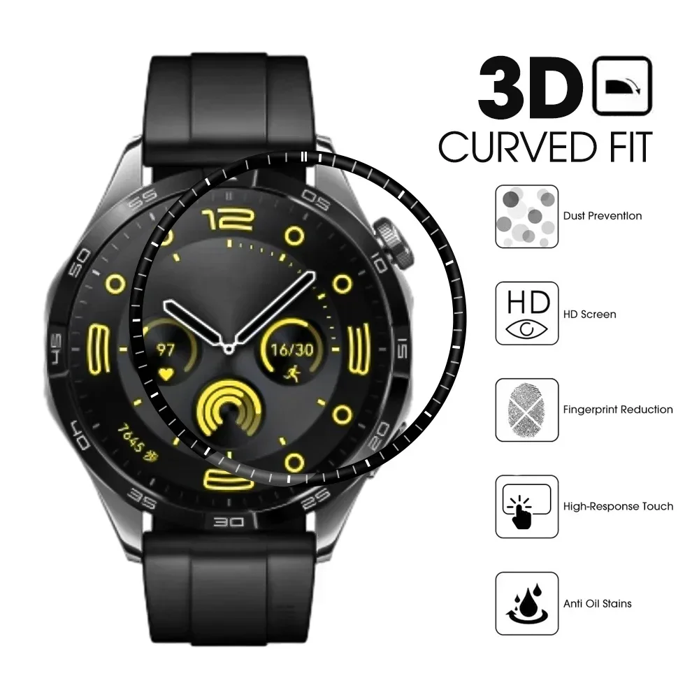 Изогнутая 3d-пленка для Huawei Watch GT4 46 мм, защита экрана от царапин, защитное покрытие, пленка для Huawei Watch GT 4, не стекло