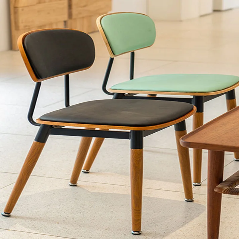 

Wrought iron solid wood designer dining chair Nordic simple modern cafe milk tea shop restaurant retro industrial style chair