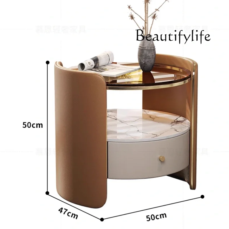 R منضدة الشمال الفاخرة أدراج التخزين الجمالية طاولة السرير الإيطالية الحديثة بسيطة Mesita De Noche أثاث غرفة نوم