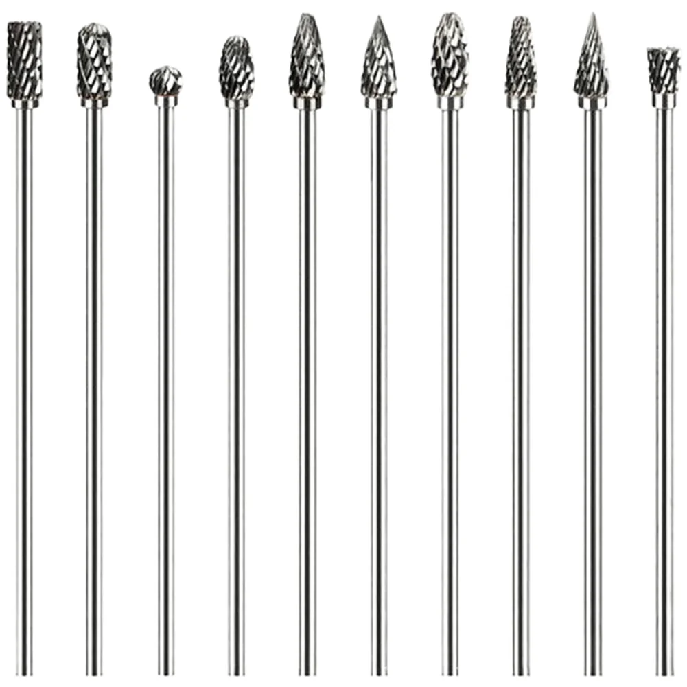 Rotary File for Precision Work Hard Alloy Material 3mm Shank Size Double Cut Design Enhances Material Removal Rate on Metal