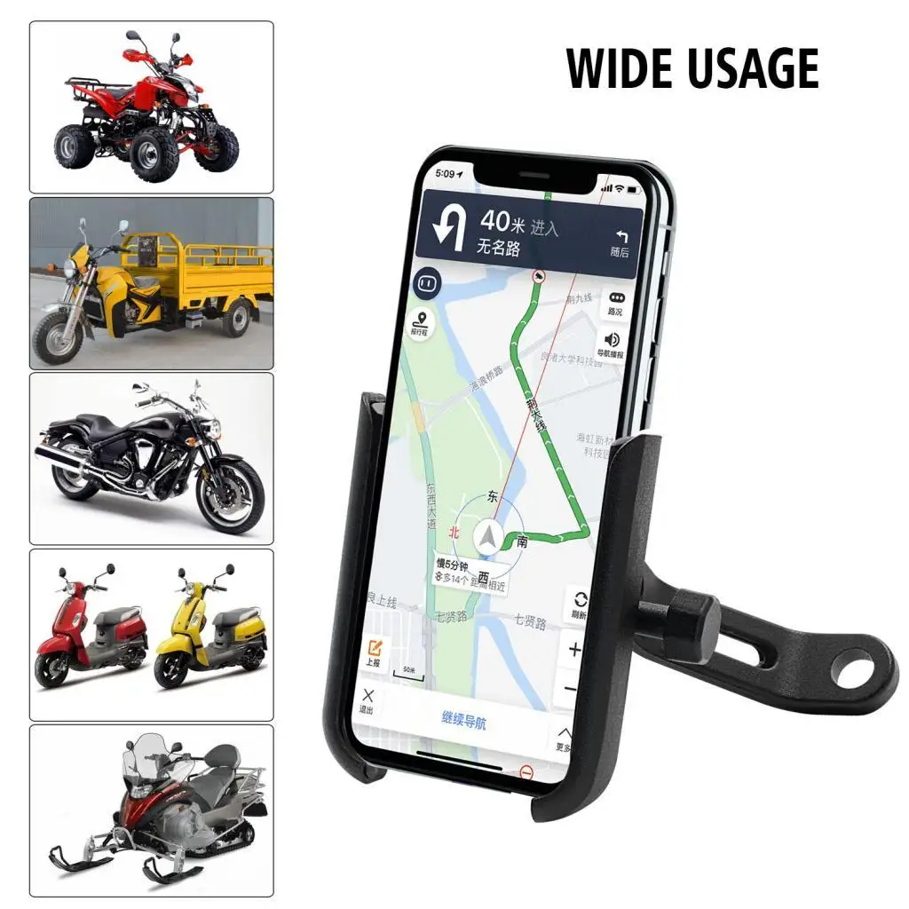 Aluminum Alloy Motorcycle Mobile Phone Holder Rotatable Phone Bracket Mount for Motorbike Equipment Kit