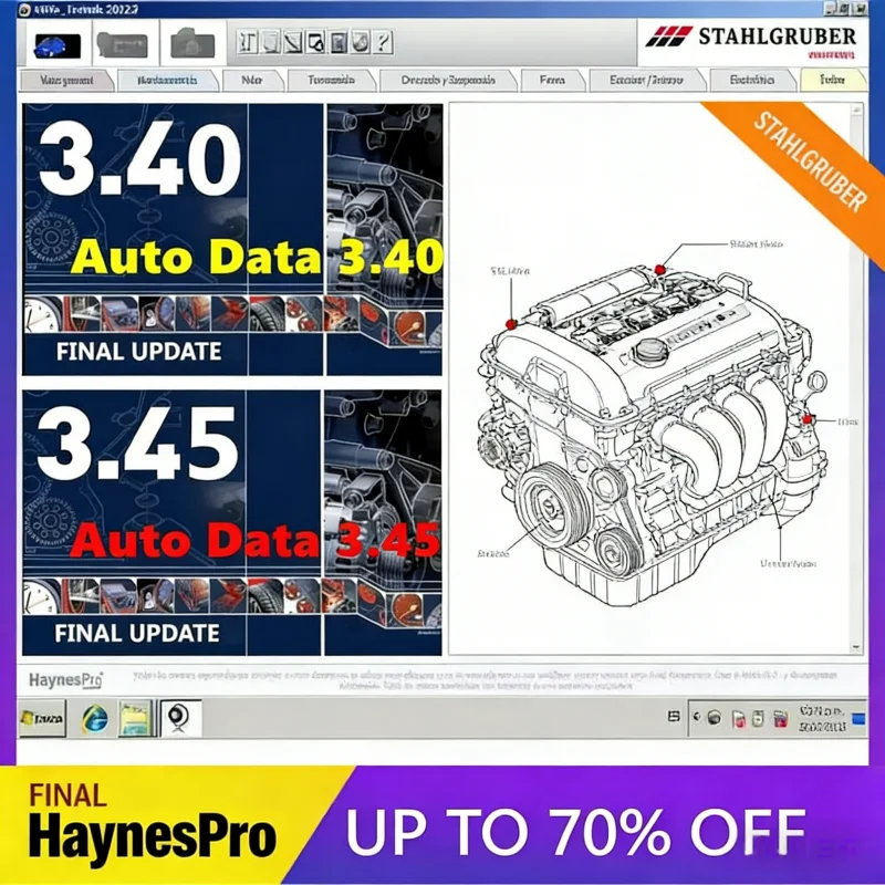 2025 Hot Sale AUTO DATA 3.45 Wiring Diagrams Data Install Video AutoData 3.40 Multi-languages CD USB Drive Auto Repair Software