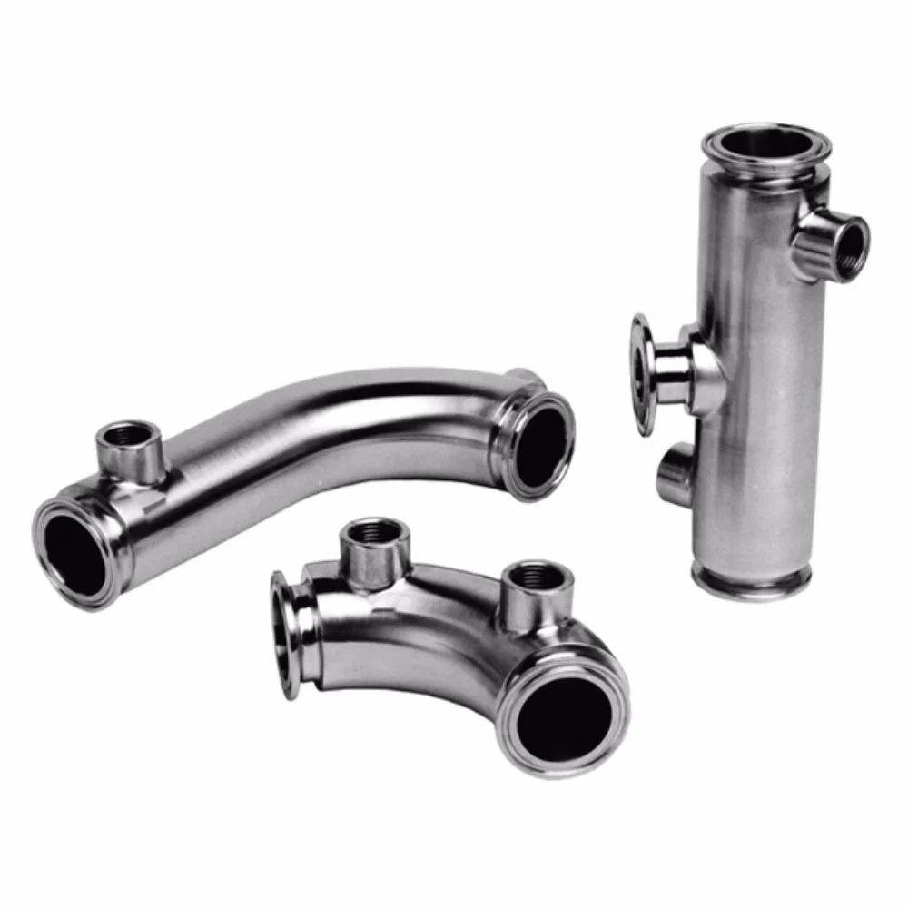 Clamp Φ51mm OD64mm Insulated Pipe ,SS304 Double-Layer  Insulated Elbow Pipe,Jacketed for Recirculating Hot Water/Steam