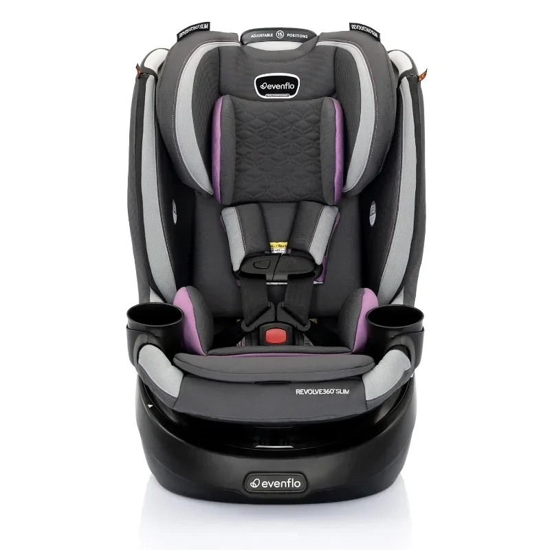 Revolve360 Slim 2-in-1 Rotational Car Seat with Quick Clean Cover (Sutton Purple) Convertible