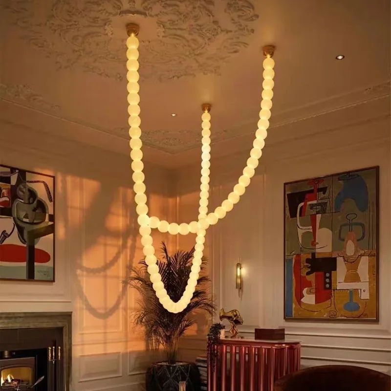 Luxury Bubble Necklace Pendant Light Glass Gold Pendant lamp For Living Room Staircase Living Room Foyer Designer pendant light