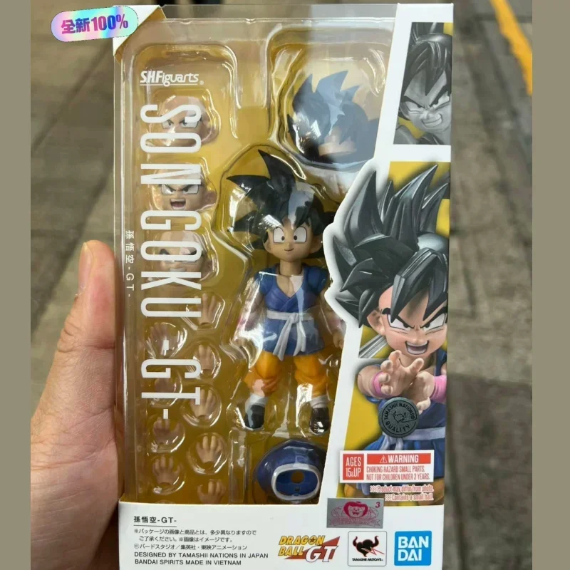 In Stock Original Bandai Dragon Ball Gt S.h.figuarts Son Goku Kid Kamehameha Anime Figure Action Model Figurals Gift Toys