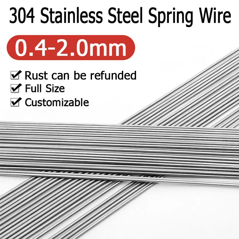 1M~10M Diameter 0.4/0.5/0.6/0.7/0.8/1.2/1.5/1.8/2.0mm 304 Stainless Steel Spring Wire Elastic Spring Steel Wire High Hard Wire