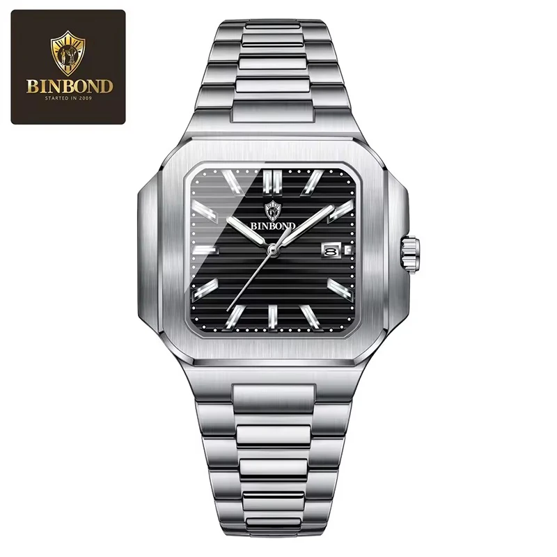 

BINBOND Authentic High end Business Men's Quartz Watch Waterproof Luminous Calendar Fashion Men's Quartz Watch watches for man