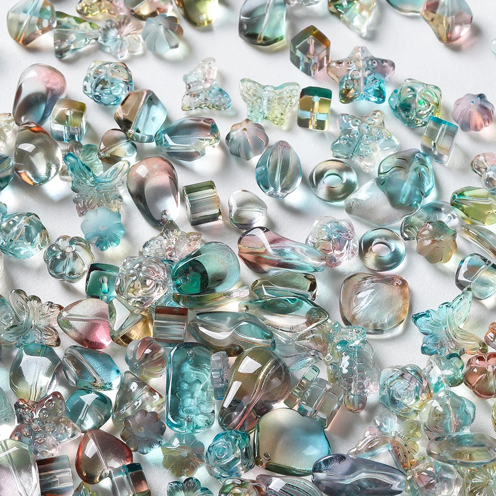 20g/lot Glass Mixed Shape Beads Loose Spacer Beads for Jewelry Making DIY Bracelet Necklace Accessories