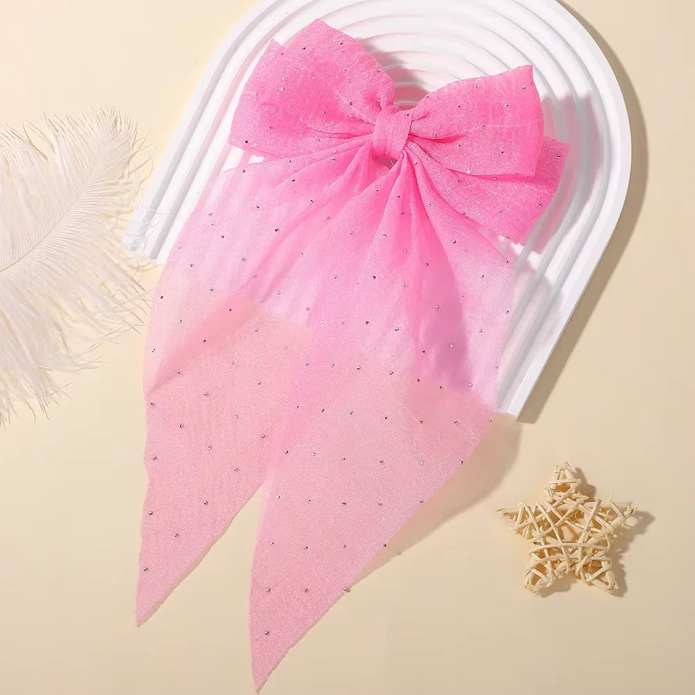 

New Fashion Chiffon Bow Hair Clip Women Solid Spring Clip Hair Pin Retro Bow Hairpins Simple Headband Girls Hair Accessories