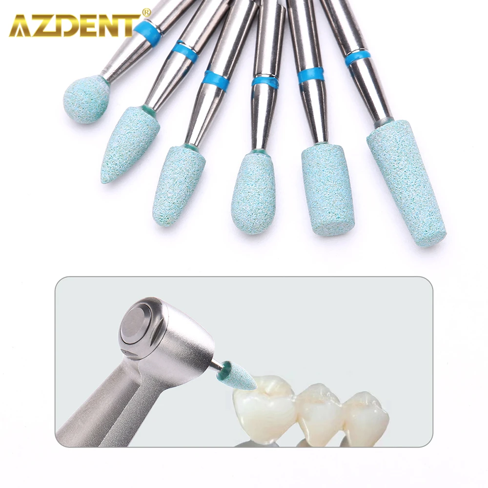 AZDENT Dental ceramiczna szlifierka diamentowa głowica polerska polerka cyrkonia porcelana gruba do RA 2.35mm rękojeść o niskiej prędkości