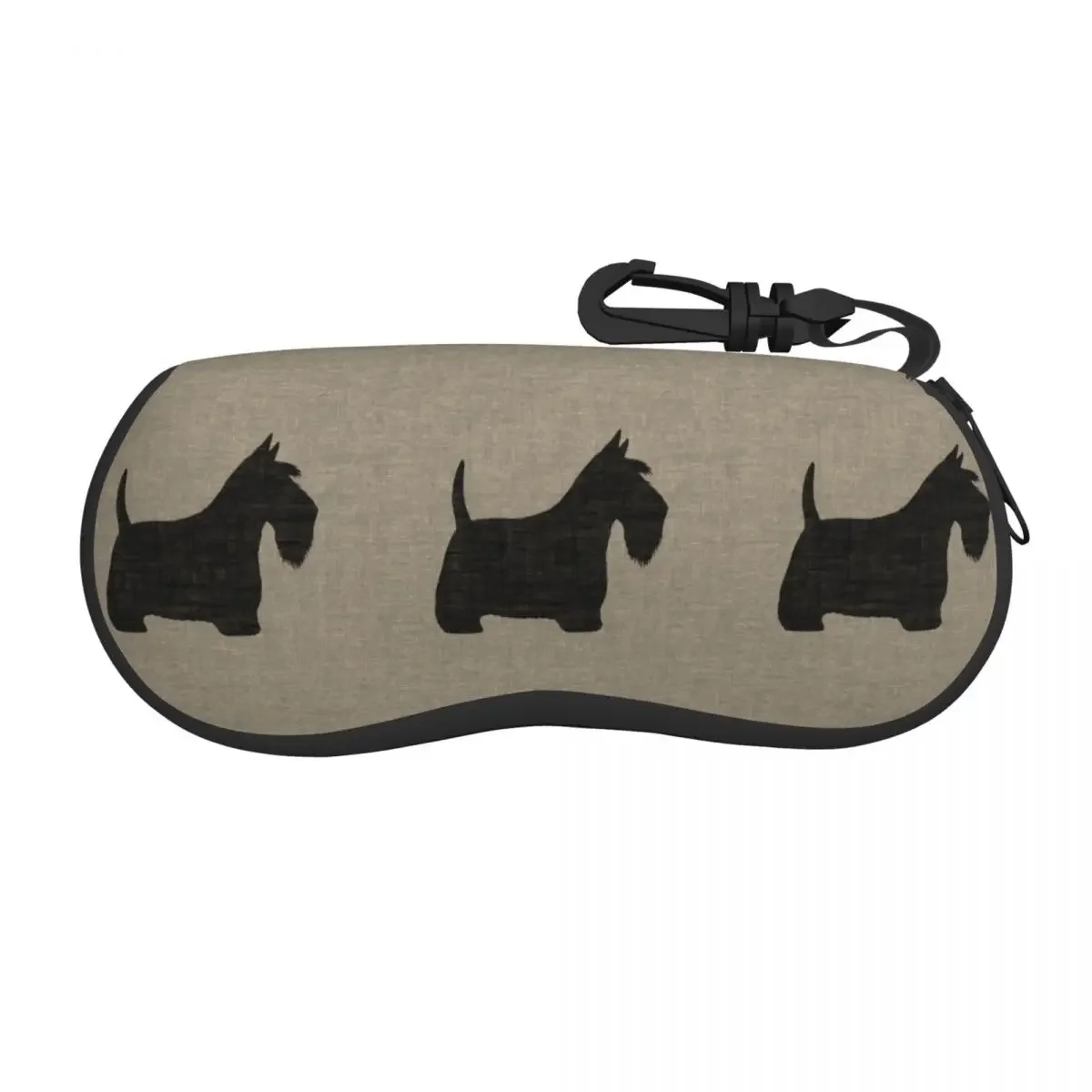 Scottish Terrier Silhouette Shell Eyeglasses Case Women Men Fashion Scottie Dog Glasses Case Sunglasses Box Pouch