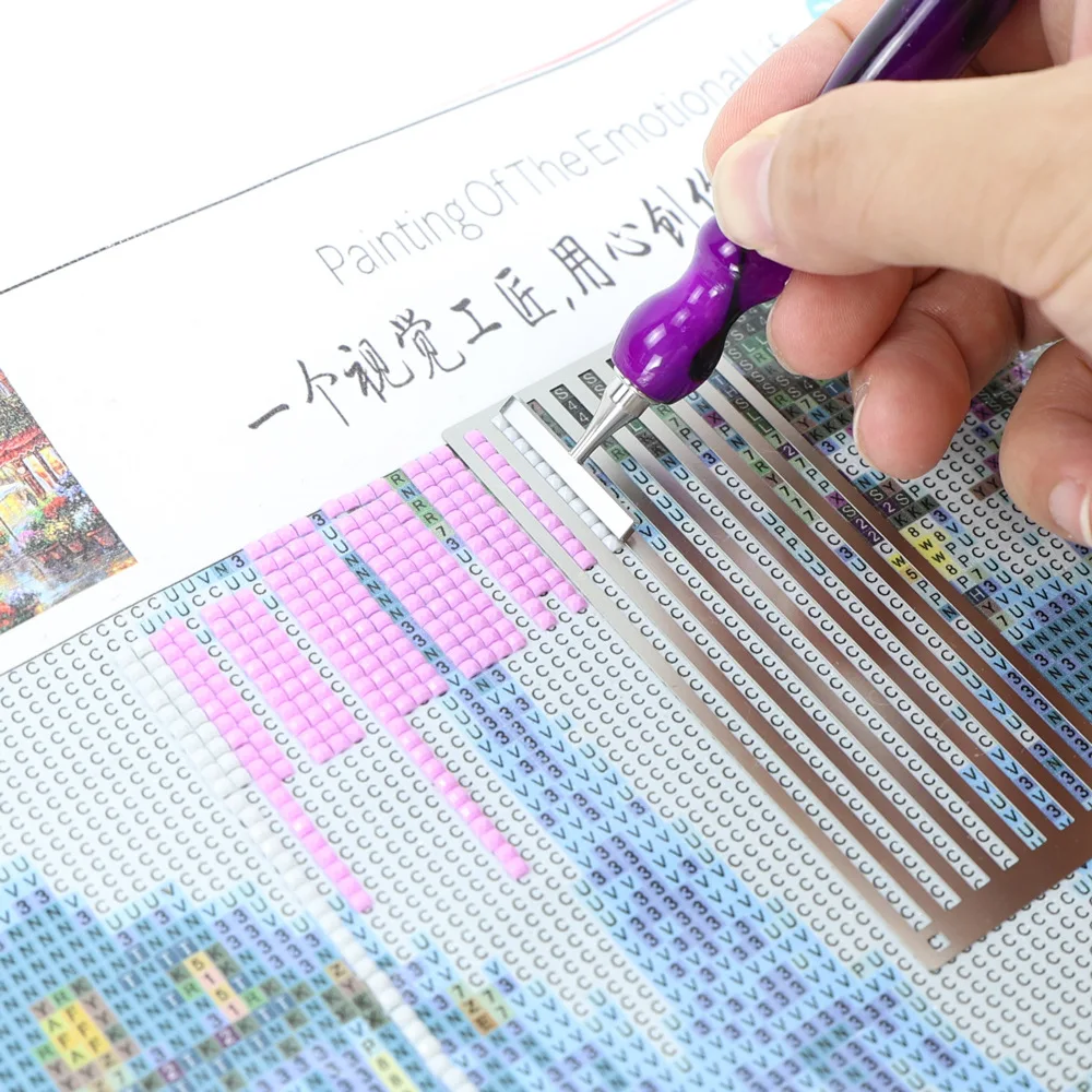1pc  1Row Round/Square Diamond Painting Auxiliary Tool Ruler Diamond Dot Drill Alignment Tool Ruler For Diamond Art Home DIY