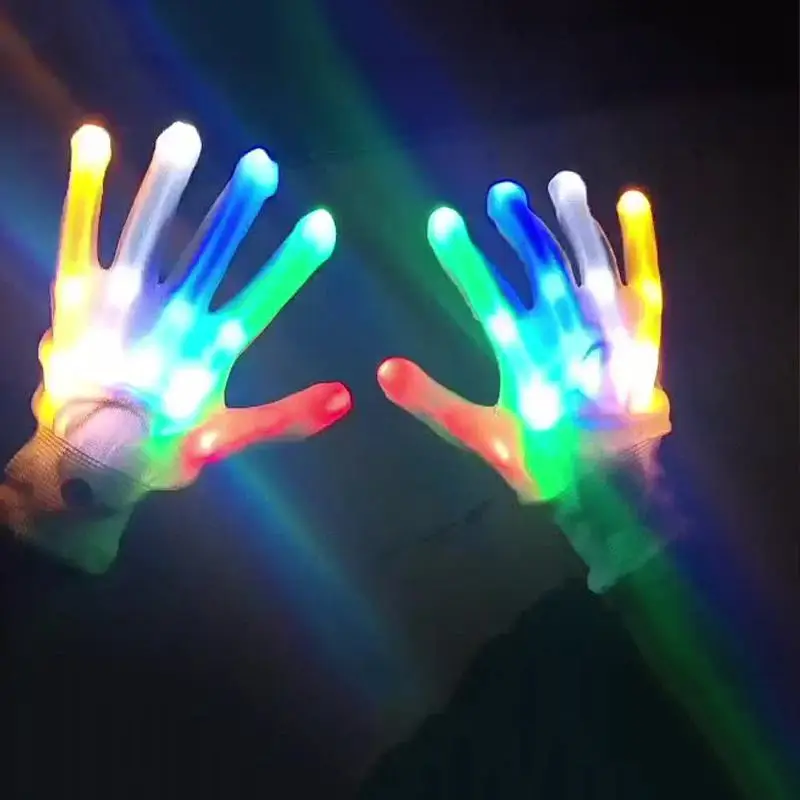 Led Glove Toys Decoration Halloween Gifts Horror Skull Ghost Carnival Party Festival Favor Show Props Christmas Party Kids Gifts