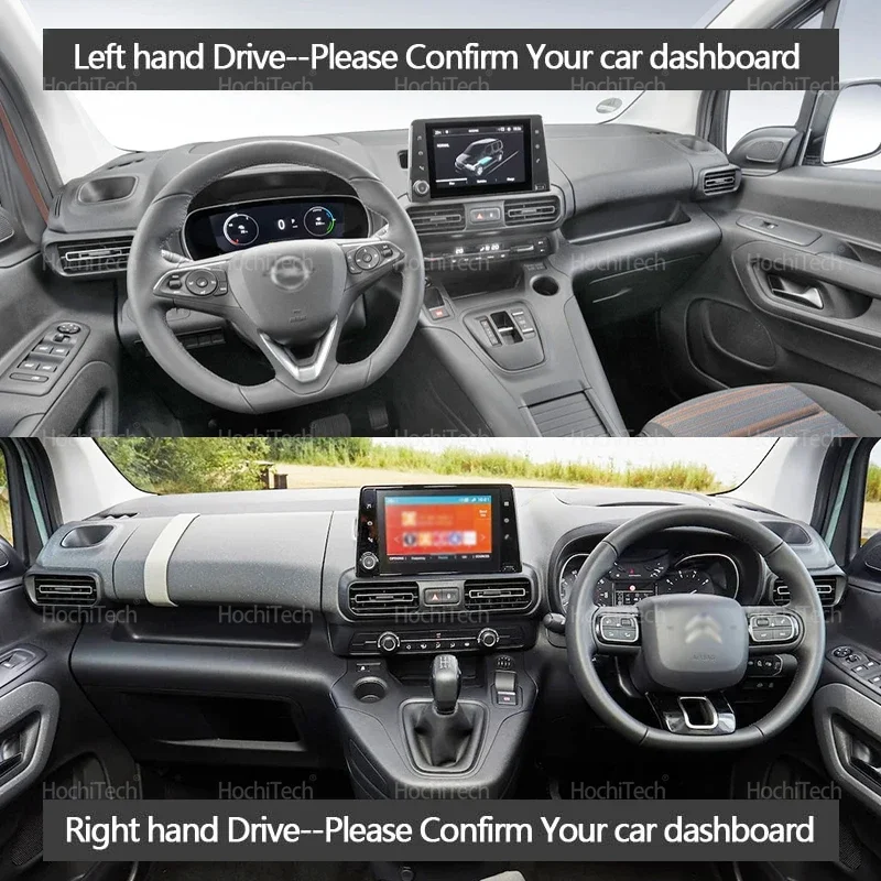 For Citroen Berlingo for Peugeot Partner for Opel Combo Life 2019-2022 Auto Dashboard Cover Pad Carpet Dashmat Anti-UV Mats